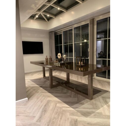 CHIQUE Concept - Maatwerk Eettafel Kruispoot ( Champagne Hoogglans Metallic ) - Afbeelding 2