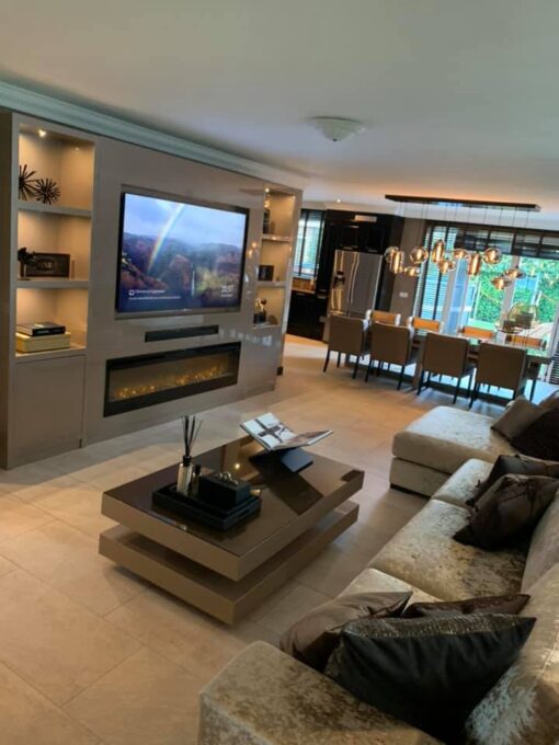 CHIQUE Concept - Tv Meubel Cinewall Hoogglans metallic met haard - Afbeelding 2