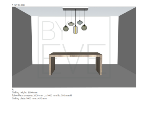 By Eve - Hanglamp 5 bulbs A Grey