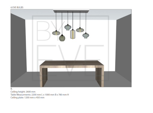 By Eve - Hanglamp 6 bulbs B Grey