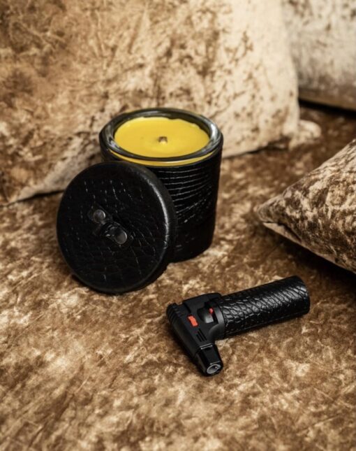 Cartello Home - Croco Lederen Gas Aansteker Zwart
