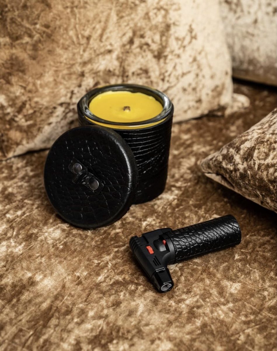 Cartello Home - Croco Lederen Gas Aansteker Zwart