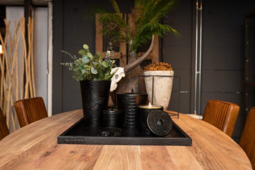 Cartello Home - Croco Lederen Dienblad Zwart - Afbeelding 2