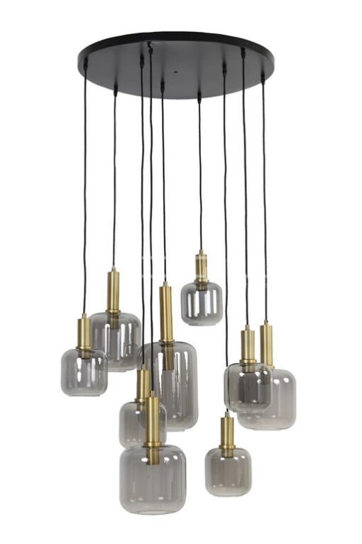 CHIQUE Concept - Hanglamp 9 bulbs antiek brons / smoke - Afbeelding 2