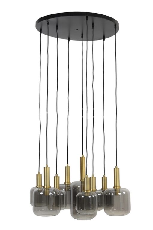 CHIQUE Concept - Hanglamp 9 bulbs antiek brons / smoke - Afbeelding 3