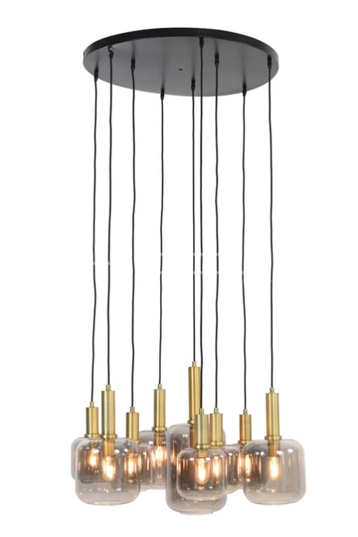 CHIQUE Concept - Hanglamp 9 bulbs antiek brons / smoke - Afbeelding 4