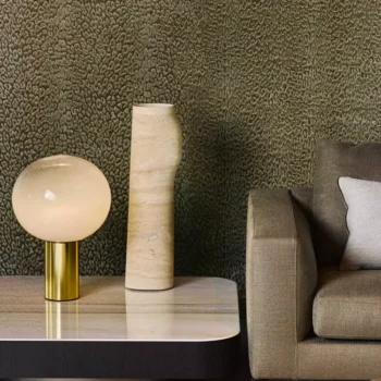 DWC velvet textile wallpaper Bobcat behang voorbeeld showroom