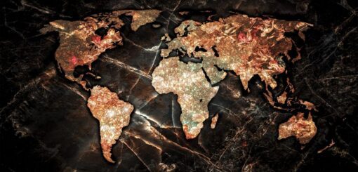 Angela Gomes Art - Marble World Map
