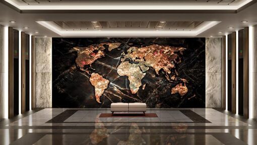 Angela Gomes Art - Marble World Map - Afbeelding 3