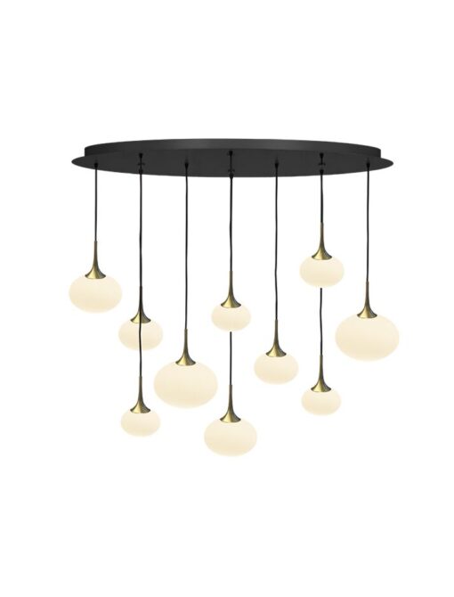 Maretti lighting - paradiso opaal hanglamp 10 glazen
