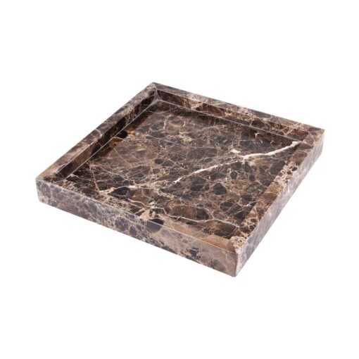 Mooisa - Marmer dienblad Wit 30 x 30 cm bruin