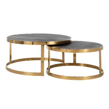 - Salontafel Blackbone Gold black rustic (Set of 2)