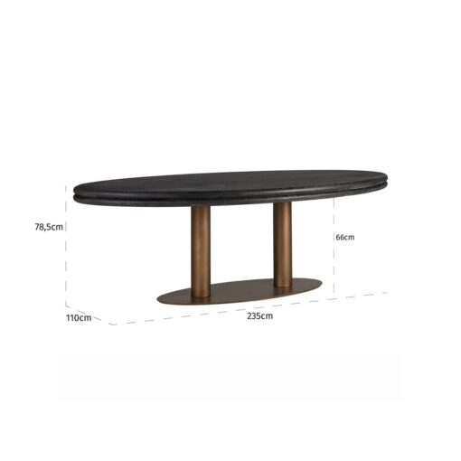 - Eettafel Macaron ovaal 235 (Black rustic)