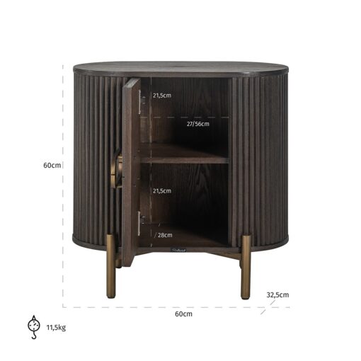 - Nachtkastje Luxor 1-deur (Brown)