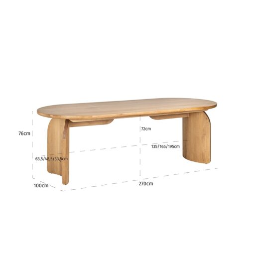 - Eettafel Fairmont natural 270 (Natural)