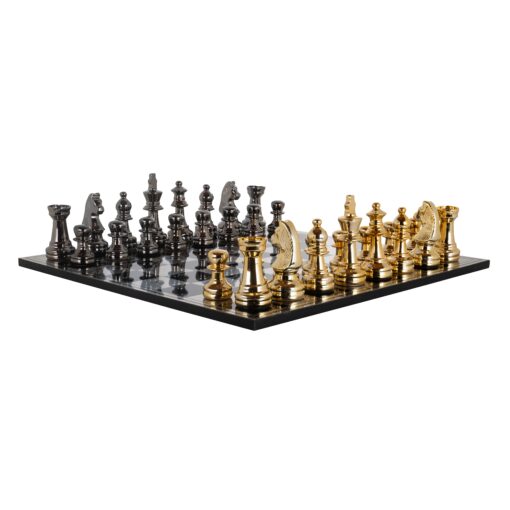 - Decoratief spel Saray black/gold chessboard
