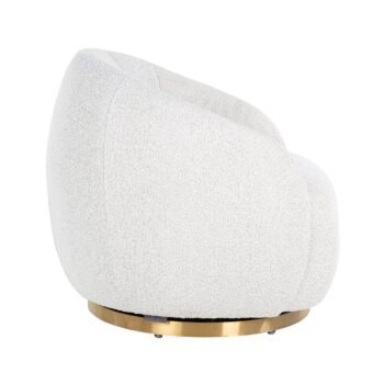- Lounge stoel Jago white bouclé swivel