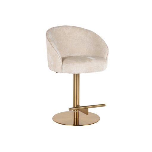 - Barstoel Zabi white chenille swivel