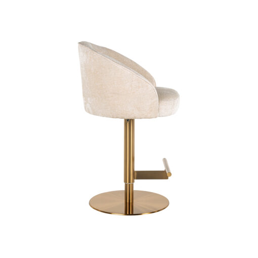- Barstoel Zabi white chenille swivel