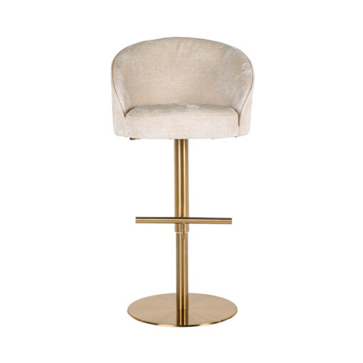 - Barstoel Zabi white chenille swivel