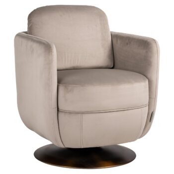 - Lounge stoel Turner khaki velvet swivel fire retardant