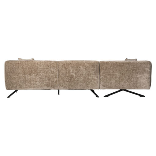 - Bank Donovan taupe chenille 3-seater + lounge left