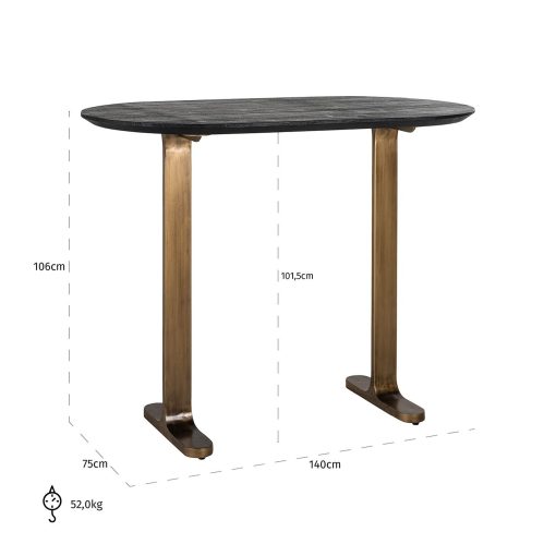 - Bartafel Revelin ovaal (Black/gold)