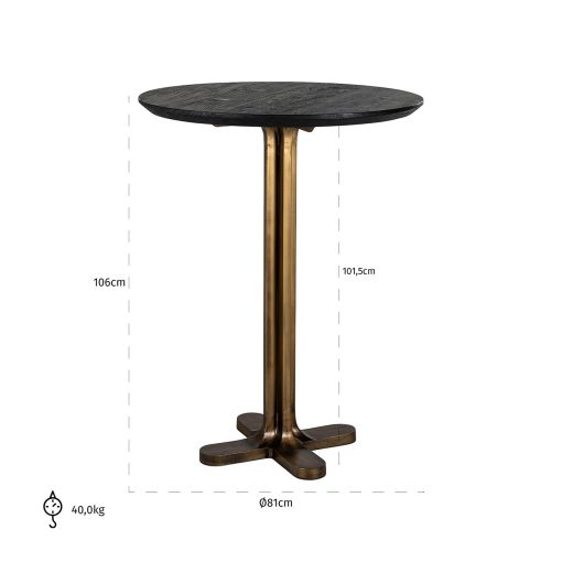 - Bartafel Revelin 80 rond (Black/gold)