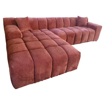 - Bank Cube blush fusion 3-seater + lounge left