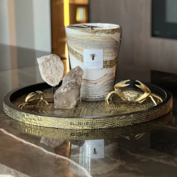 Cartello Home - Dienblad Croco Gold rond