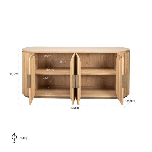 - Dressoir Belfort 4-deurs (Natural oak)