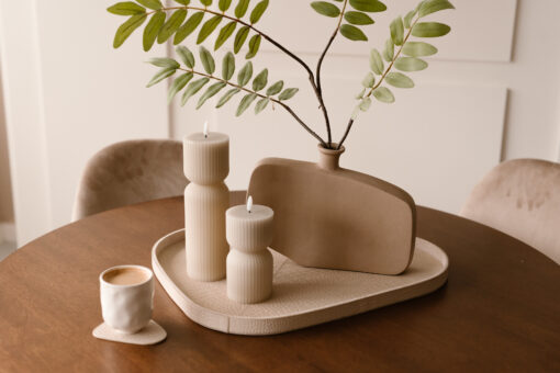 Chamada - Organisch dienblad Sophie XL Taupe 58x42cm - Afbeelding 3