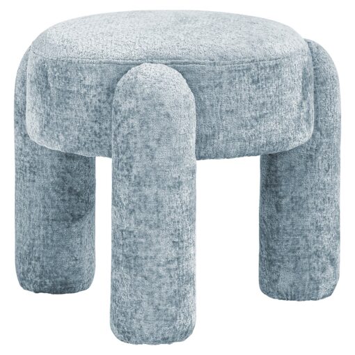 - Poef & Voetenbank Holly light blue chenille