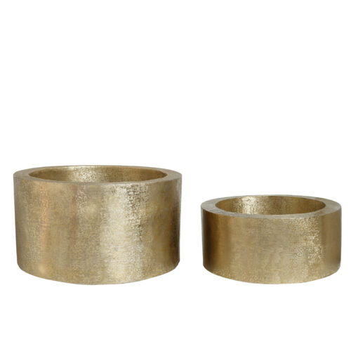 PTMD - Eviee Gold brushed alu sheet pot round SV2