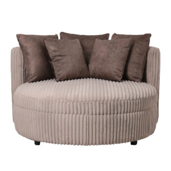 PTMD - Fayen Taupe fauteuil ambience 4 mink 5 pillows