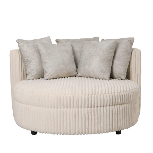 PTMD - Fayen Taupe fauteuil ambience 2 cream 5 pillows