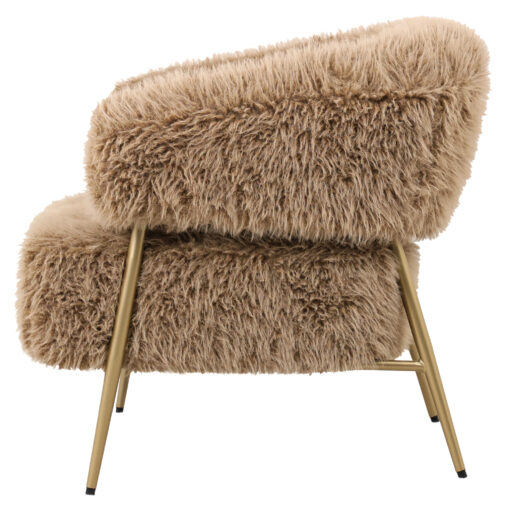 PTMD - Hair brown fauteuil metal base - Afbeelding 3