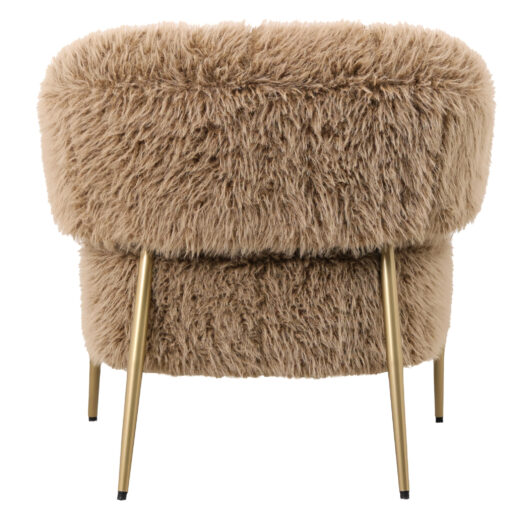 PTMD - Hair brown fauteuil metal base - Afbeelding 4
