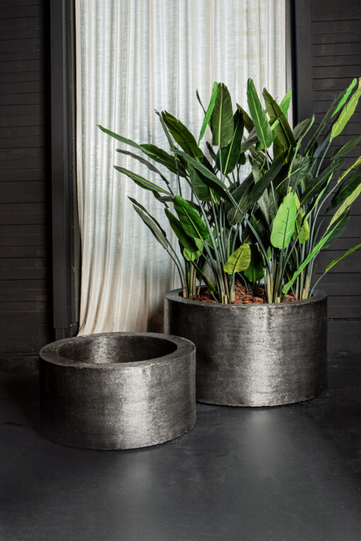 PTMD - Eviee Black brushed alu sheet pot round SV2 - Afbeelding 5