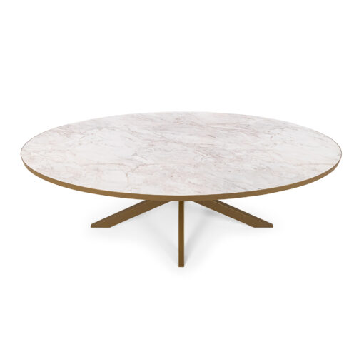 Stalux Ovale eettafel 'Mees' 240 x 110cm, kleur goud / wit marmer - Afbeelding 3