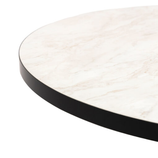 Stalux Ronde eettafel 'Daan' 135cm, kleur zwart / wit marmer - Afbeelding 4