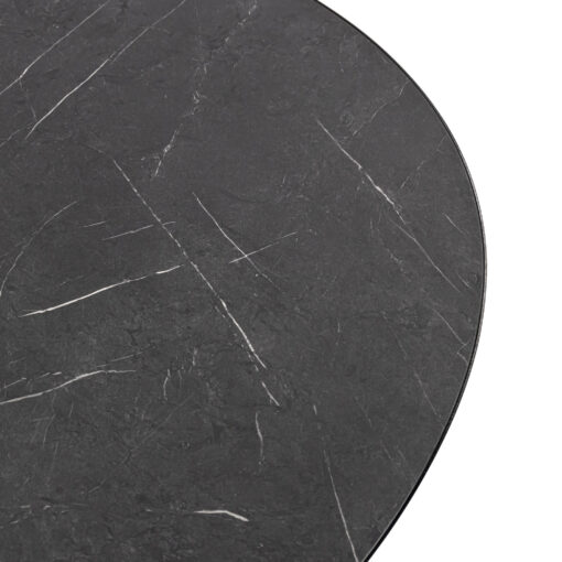 Stalux Ovale eettafel 'Mees' 180 x 100cm, kleur zwart / zwart marmer - Afbeelding 4