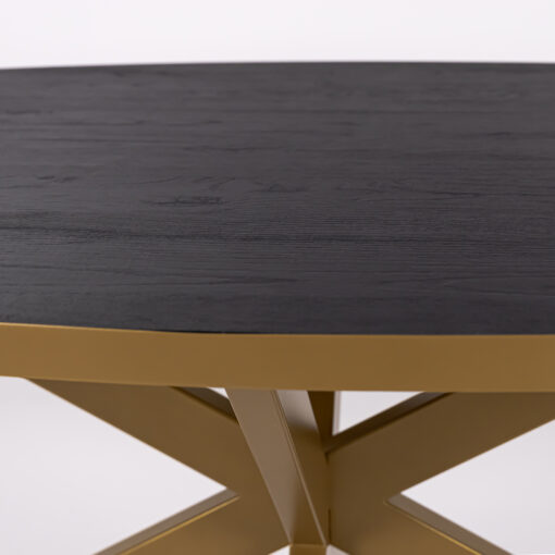 Stalux Ovale eettafel 'Mees' 210 x 100cm, kleur goud / zwart eiken - Afbeelding 4