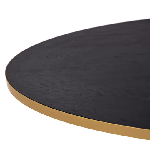 Stalux Ovale eettafel 'Mees' 210 x 100cm, kleur goud / zwart eiken - Afbeelding 5