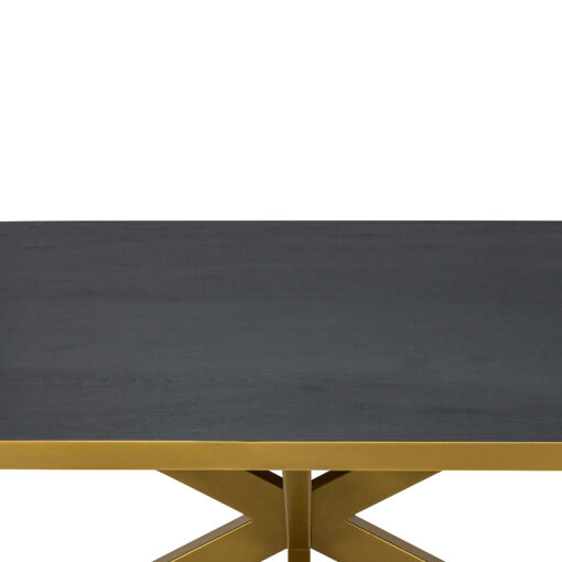 Stalux Plat ovale eettafel 'Noud' 240 x 100, kleur goud / zwart eiken - Afbeelding 5