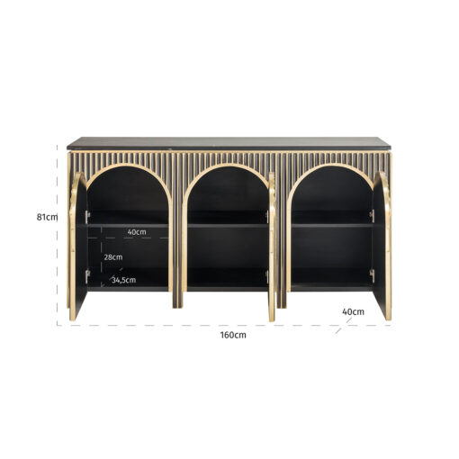 - Dressoir Les Arcs 3-deurs (Brushed Gold)