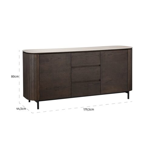 - Dressoir Ritz 2-deurs 3-laden (Brown)