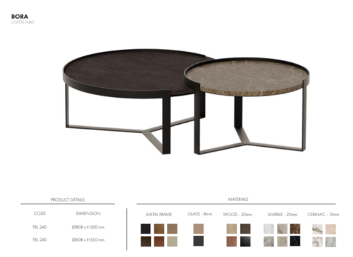 chique concept salontafel set van 2 bora