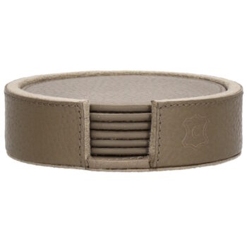 chamada onderzetters lauren xs taupe rond effen