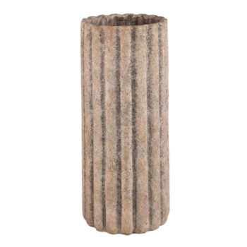 jaydean grey cement pot ribbed structure high l